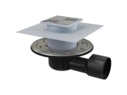 Alcadrain Podlahová vpusť 105 x 105 mm, mřížka nerez, boční odtok d 50/75 mm,  APV3344