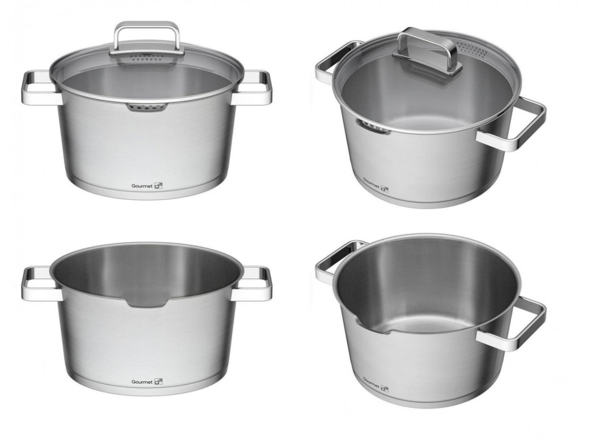 G21 Sada nádobí  Gourmet Magic s cedníkem, 13 dílů, nerez