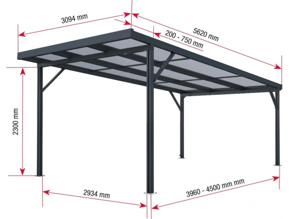 Přístřešek na auto PC Gutta Carport Premium
