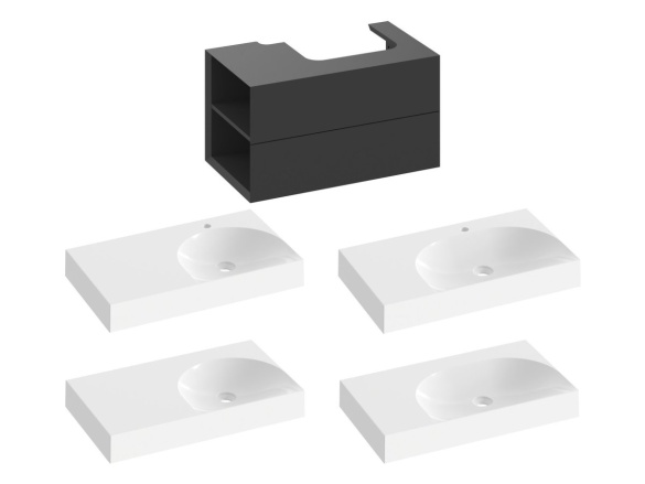 Ravak SD Lite 80 P skříňka pod umyvadlo Smoke Grey