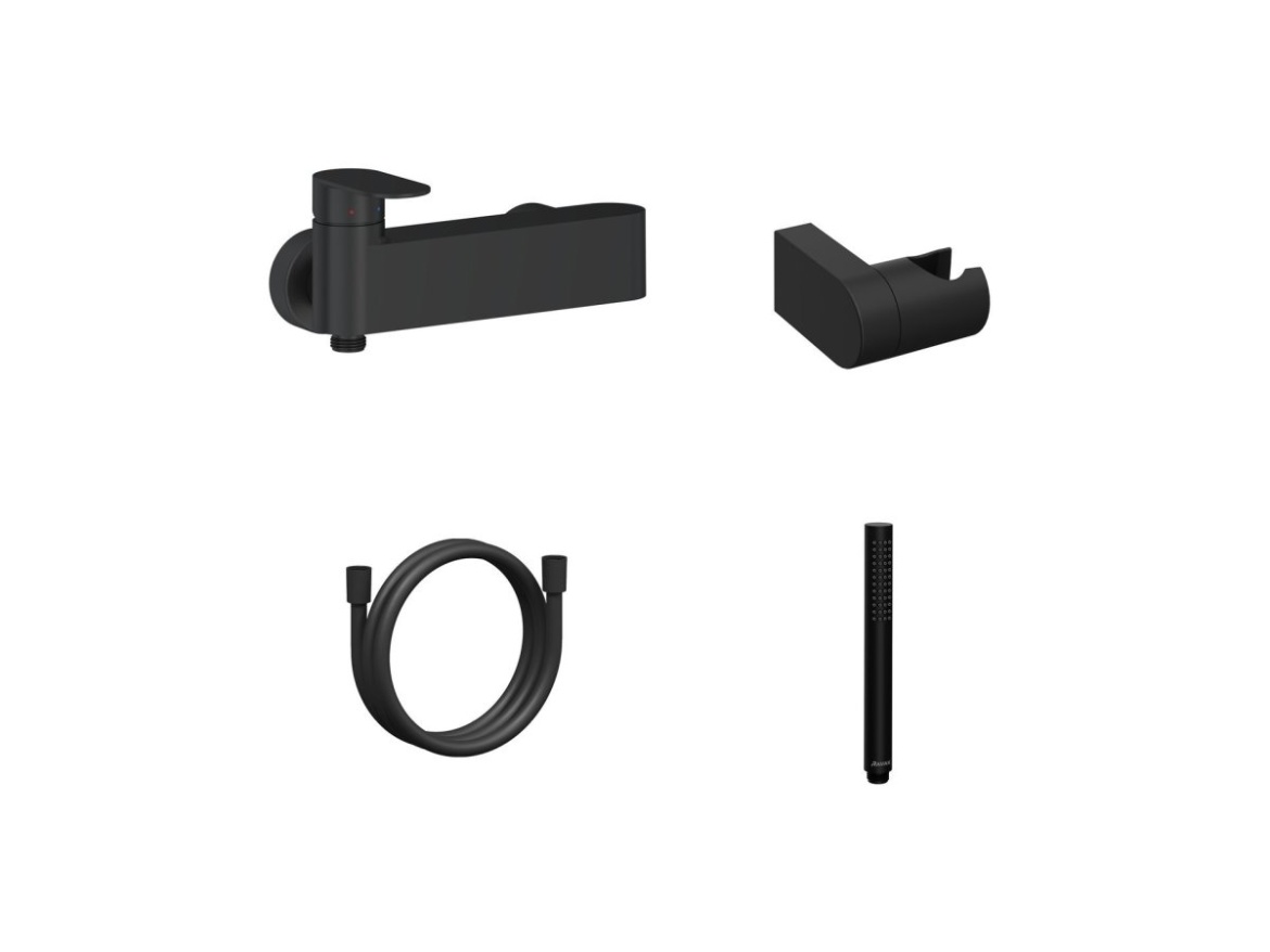 Ravak CR II 032.20BL.+S Sprchová nástěnná baterie se sprchovým setem, černá