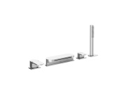 Ravak CR 025.00CR Vanová stojánková 4-otvorová baterie se sprchovým setem, vodopád, chrom