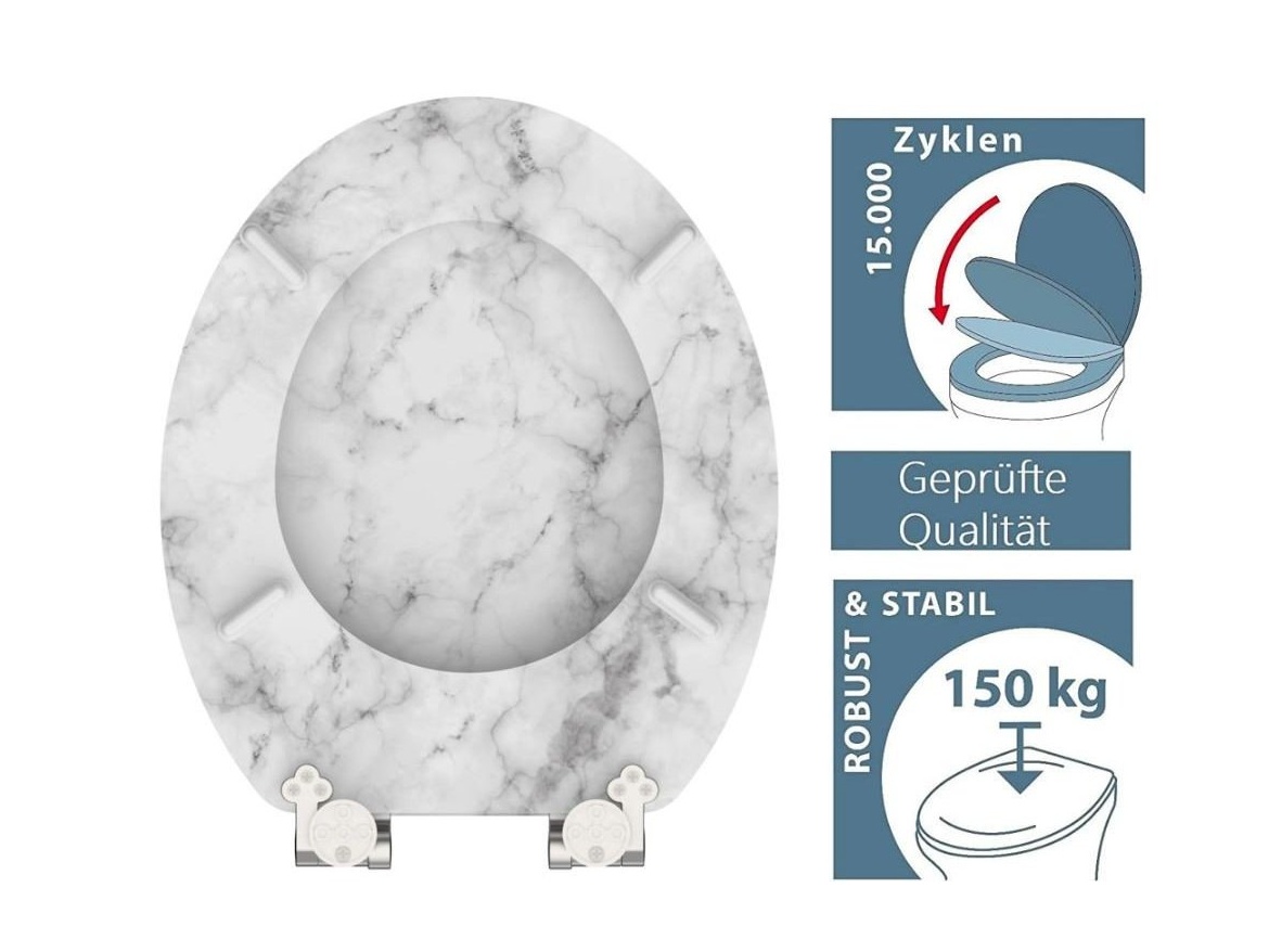 WC sedátka, záchodová prkna Schütte MARMOR STONE | MDF, Soft Close