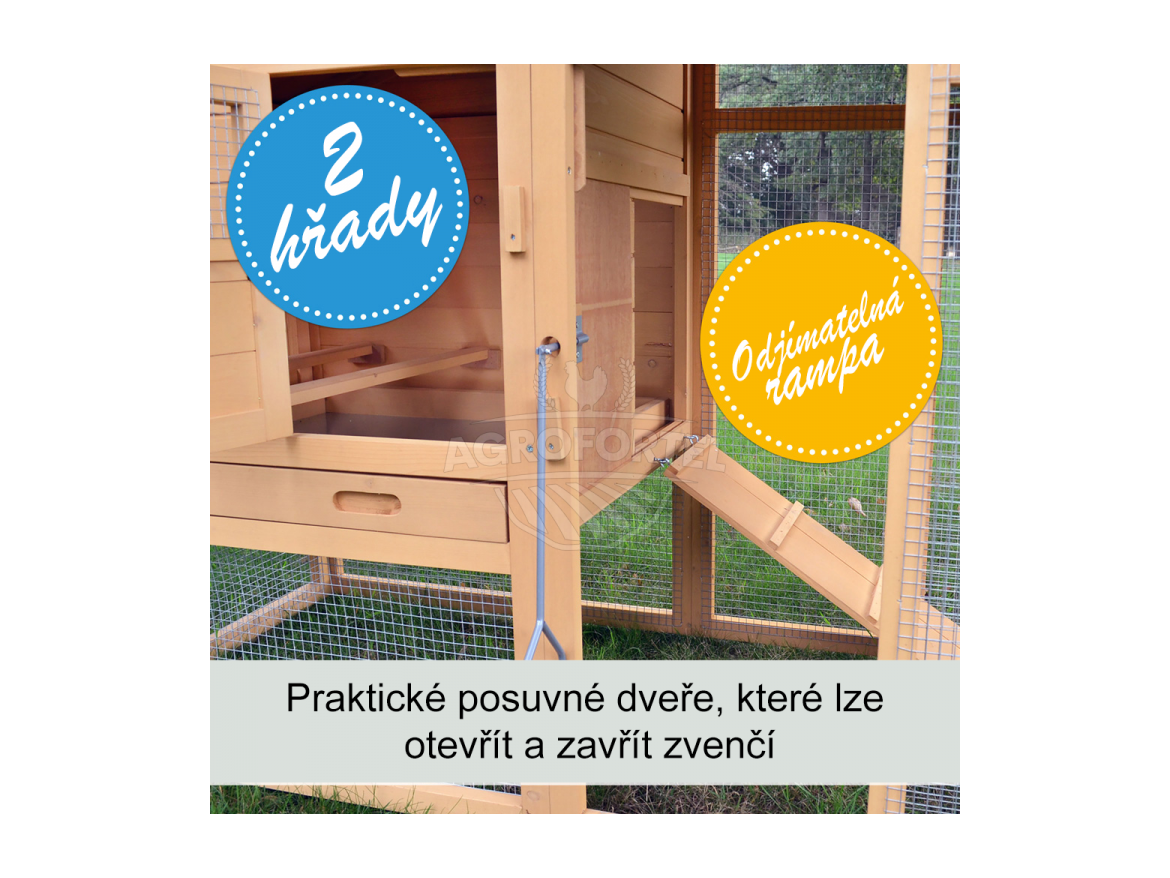 Kurník Scobax Dřevěný kurník BERLIN XXL, 1900x670x1170 mm