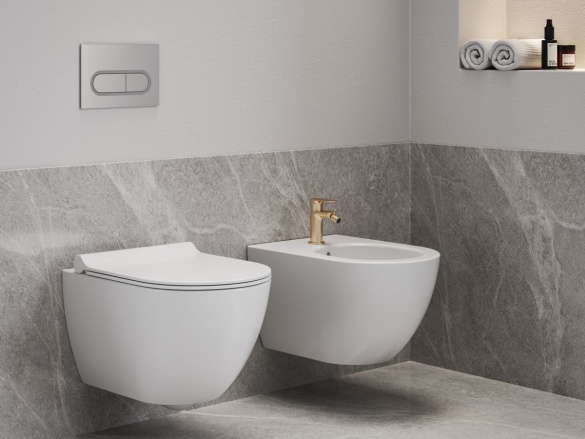 Ravak EL 056.10WV Bidetová stojánková baterie 130 mm bez výpusti, White Velvet