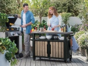 Keter Multifunkční zahradní stolek  UNITY XL 207L - 134 x 52 x 90 cm - ashwood / jasan