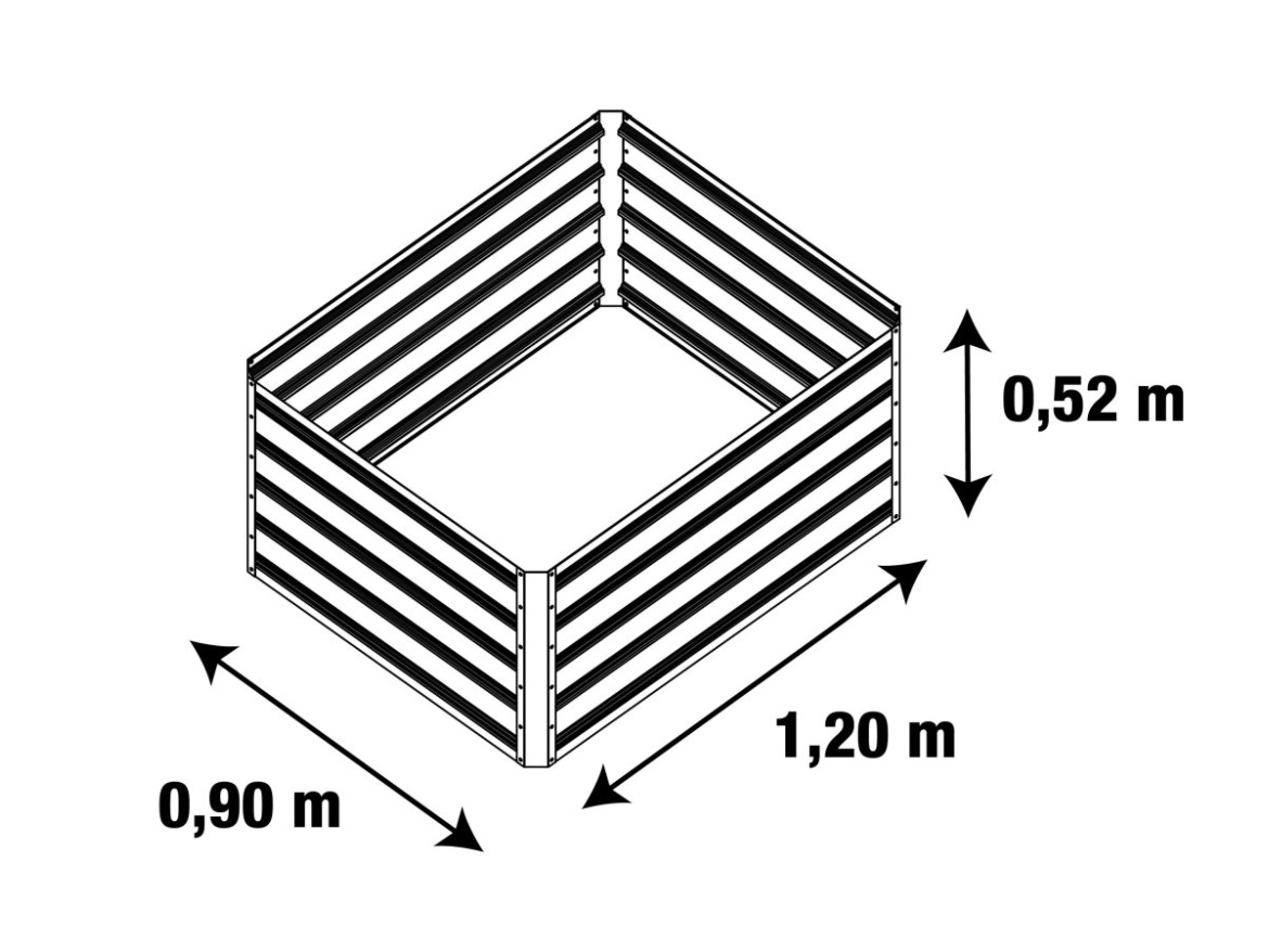 G21 Vyvýšený záhon  Daisy 120 x 90 x 52 cm, plechový, hnědý