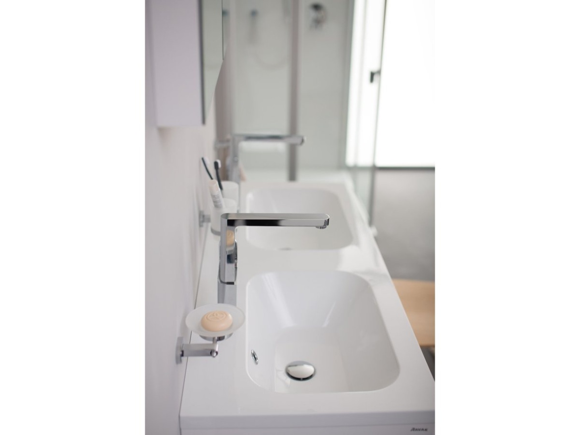 Ravak Dvojumývadlo Chrome 120, s otvormi pre batérie, s prepadom