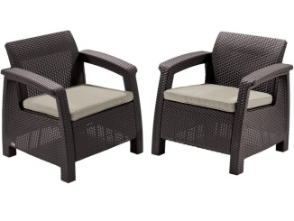 Zahrada –  Keter Zahradní sada Corfu II DUO - 75 x 70 x 79cm - hnědá / béžová