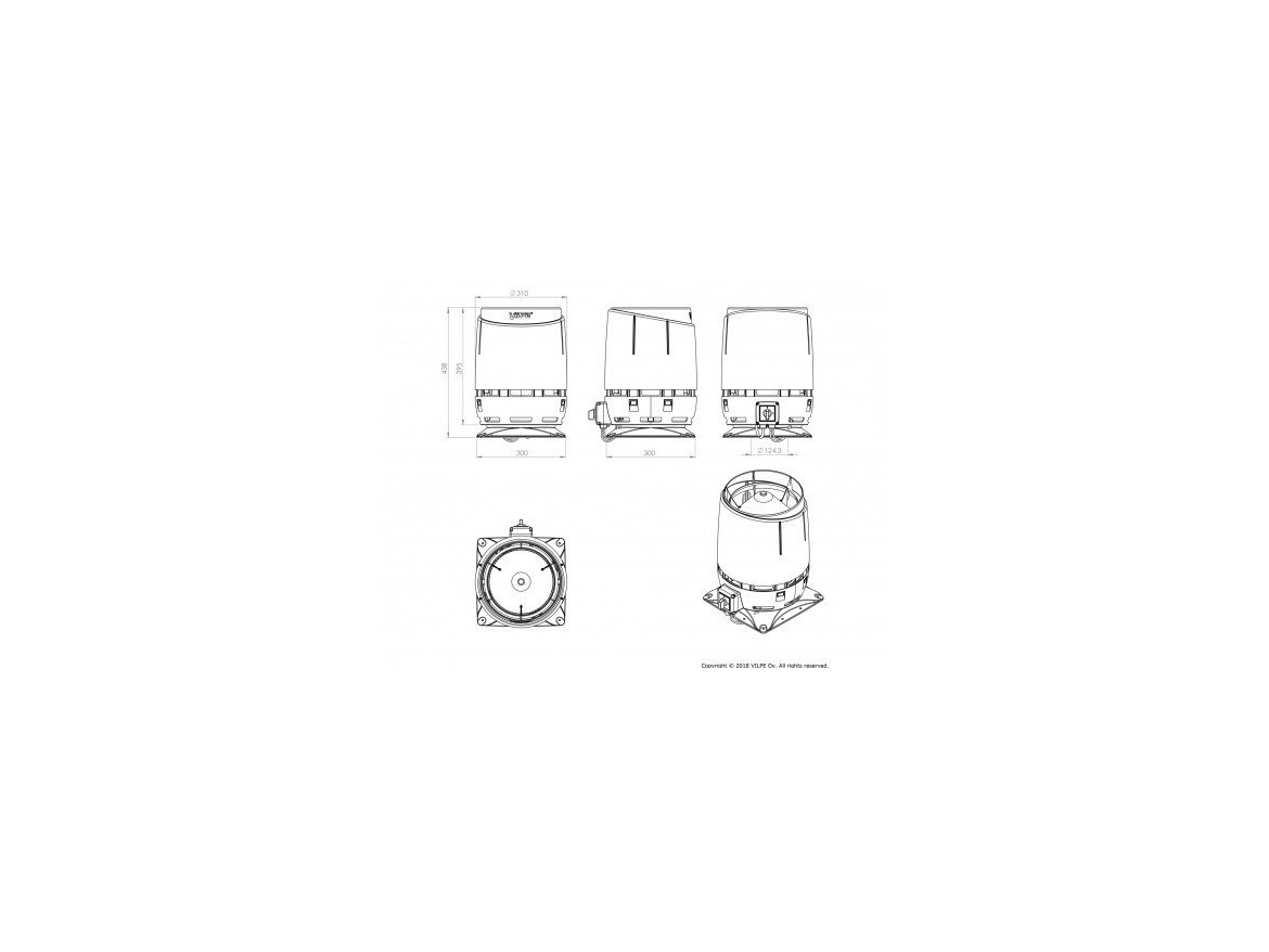 Vilpe Střešní ventilátor ECO 125S Flow + montážní deska 300x300 mm