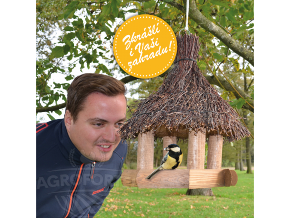 Scobax Dřevěné ptačí krmítko Sweet home