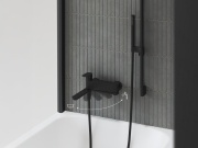 Ravak CR II 022.20BL Vanová nástěnná baterie bez sprchového setu, černá