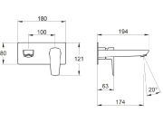 Novaservis Umyvadlová/Dřezová baterie Metalia 58, černý, podomítková,  58200,5