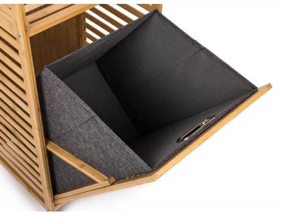 G21 Koš na prádlo  30 l s policemi, bambusový