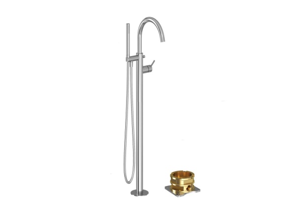 Ravak ES 080.60RGB.RB07G Vanová baterie do podlahy bez tělesa, se sprchovým setem, Rose Gold Brushed