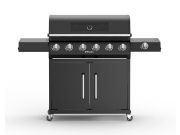 Luxus gázgrill 24 kW hat égővel és egy oldaltűzhellyel Riwall PRO RGG 61 EXL
