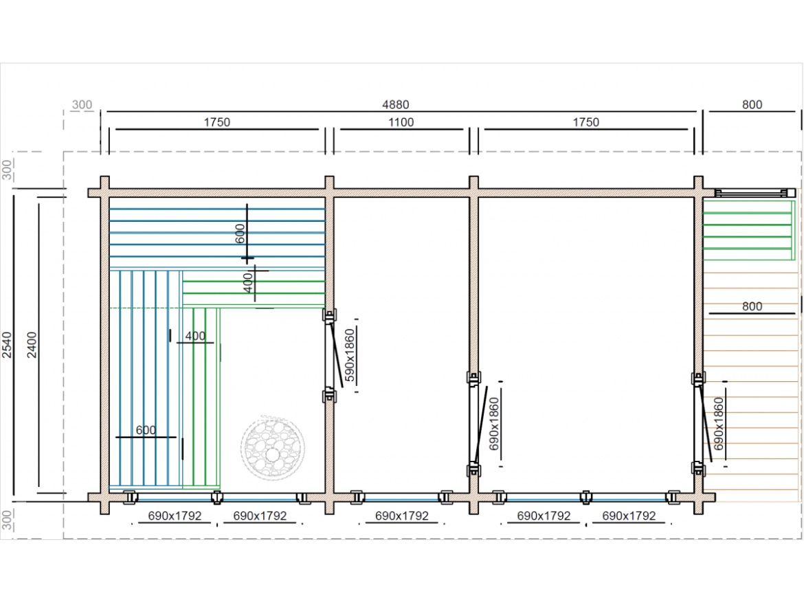 Sauna Tuindeco Tampere XL 40