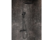 Ravak FL 091.20BLM Sprchový stĺp s termostatickou batériou, posuvný, so sprchovým setom, čierna matná