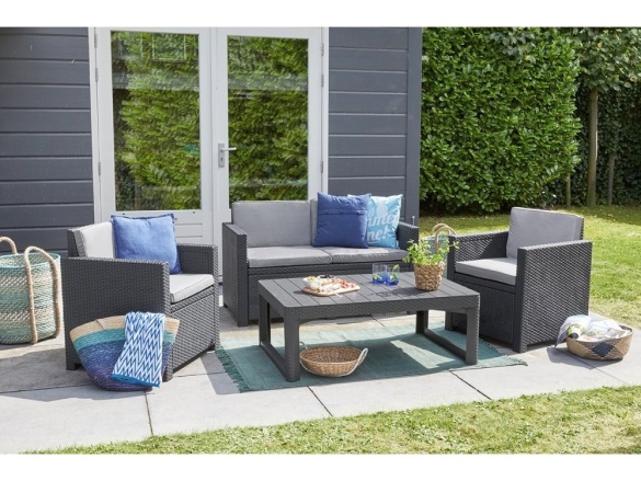 Keter Zahradní stůl Keter Lyon - 116 x 71 x 40 – 65 cm - cappuccino