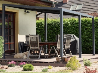 Pergola Lanit Plast Solo Bioclimatic antracit, 3,0 x 3,0 m