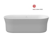 Ravak Vana Ypsilon 180x80, volně stojící, Smoke Grey/bílá, krytka odtoku bílá/černá/chrom