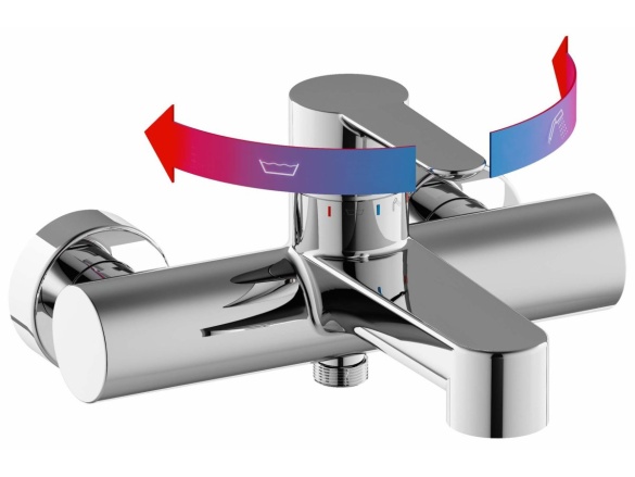 Ravak PU 022.20BL Vanová nástěnná baterie bez sprchového setu, černá