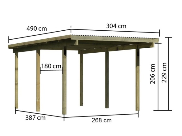 Přístřešek na auto Karibu Carport ECO A
