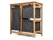 G21 Koš na prádlo  38 l s úložnými boxy, bambusový