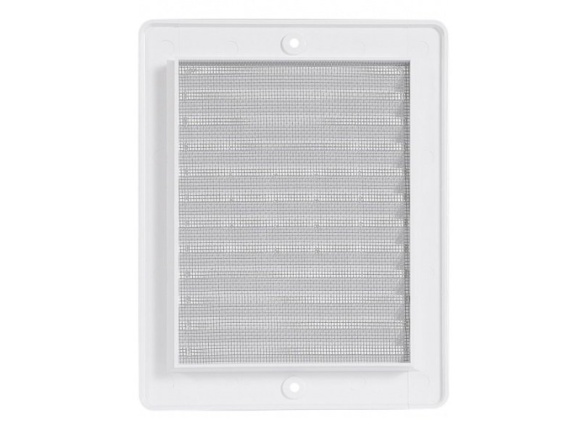 Haco Větrací mřížka 150 × 200 mm, s rámečkem a síťovinou, bílá,  0207