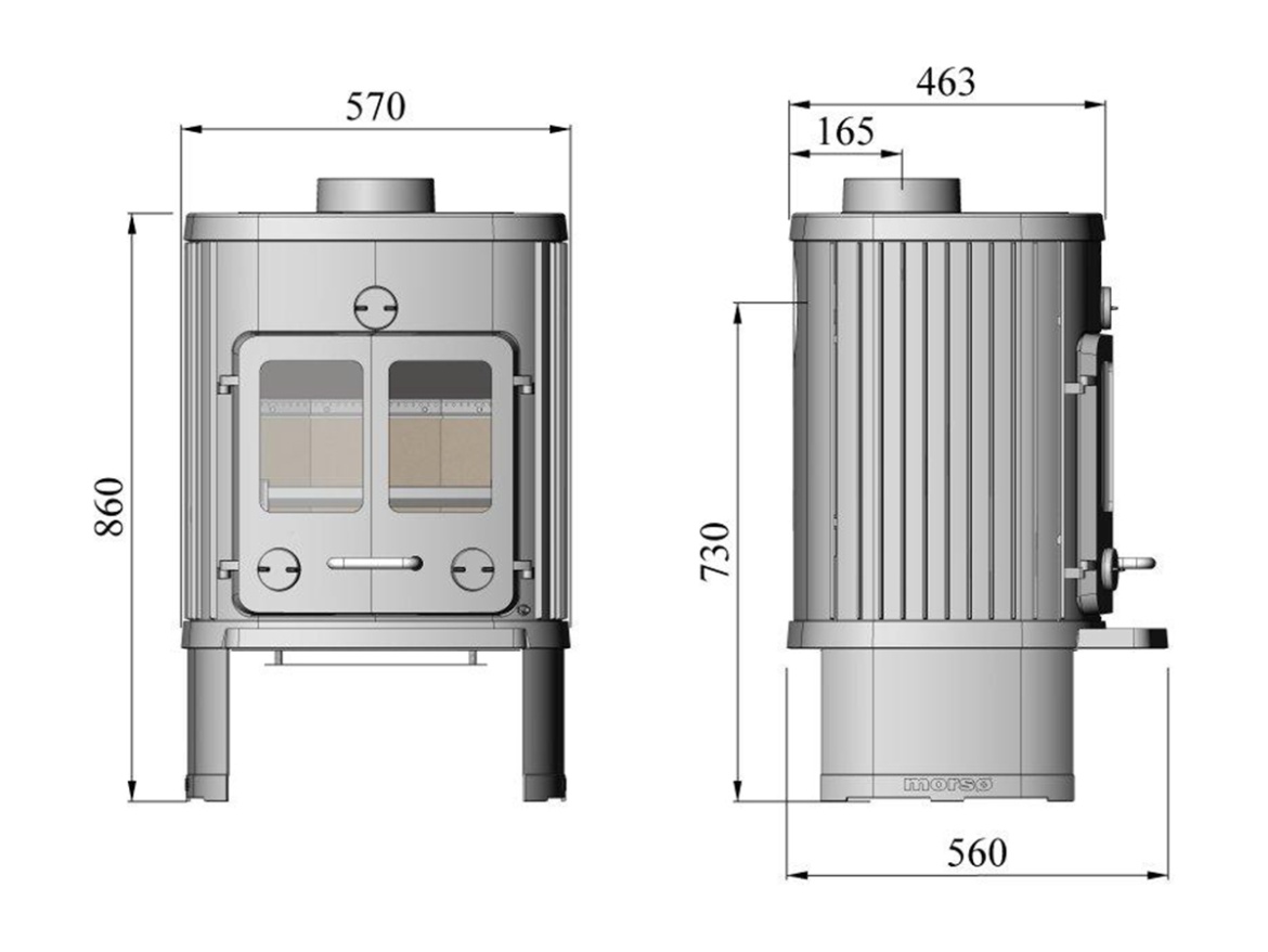 Liatinové krbové kachle Morsø 1126 7,8 kW