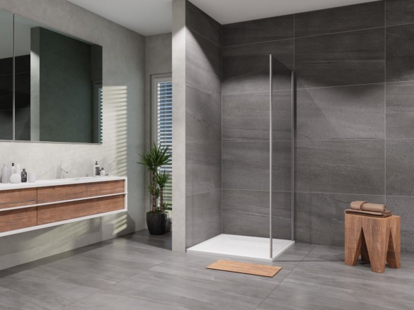 Lansanit Sprchová stěna Elisa 1000 mm, sklo matné, profil chrom,  LAN05014