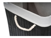 G21 Koš na prádlo  105 l s rozdělovačem, bambusový černý s bílým košem