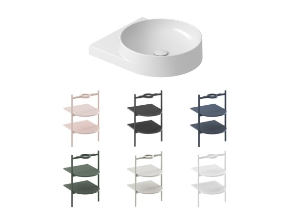 Ravak Umyvadlo Yard 40, bez otvoru pro baterii, bez přepadu, černá matná