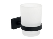 Novaservis Držák kartáčků a pasty Greta, sklo/černý mat, , AGR03BL