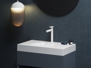 Ravak SG 014.10WHM Umyvadlová stojánková baterie 255 mm bez výpusti, bílá matná