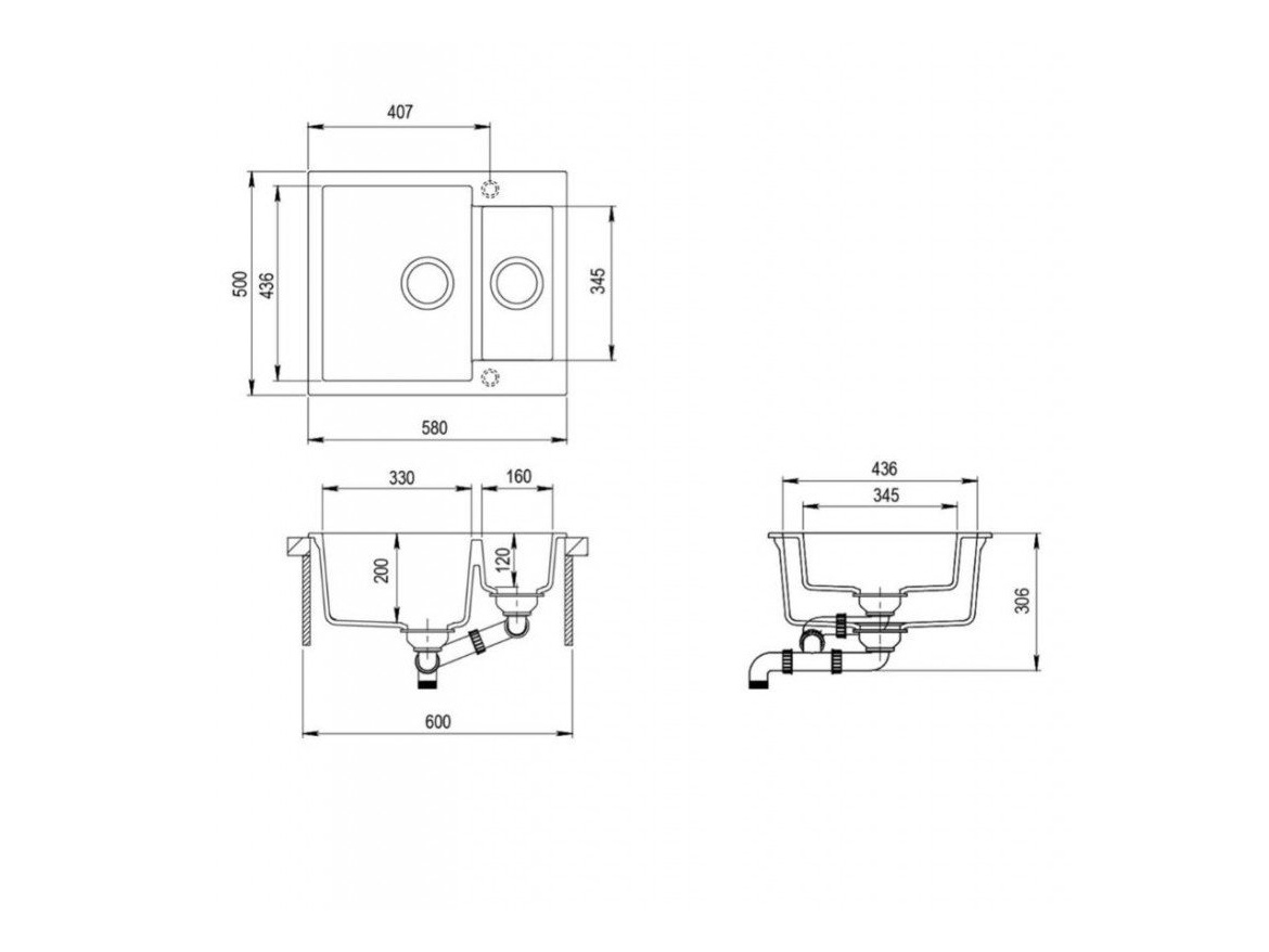 Kuchyňské dřezy Helika Tesa 580.1E