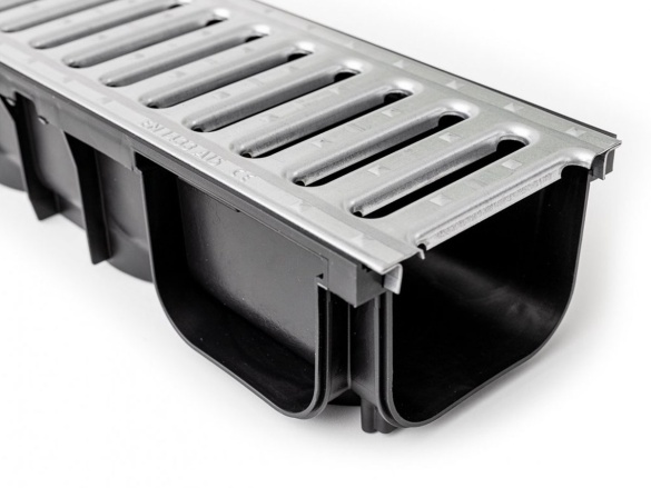 Plastový žlab s pozinkovanou mříží Gutta A15 set