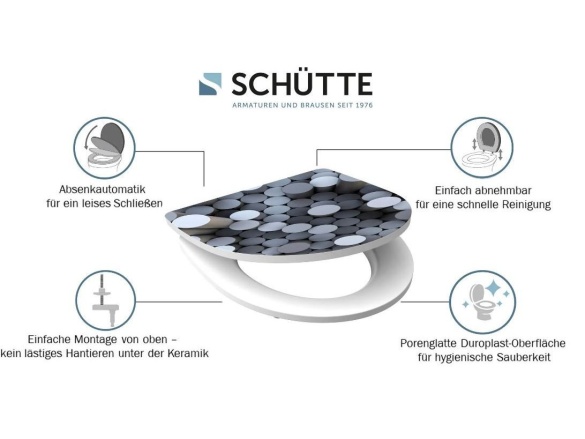 WC sedátka, záchodová prkna Schütte ROUND DIPS | Duroplast HG, Soft Close