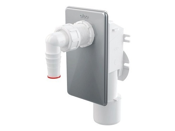 Alcadrain Pračkový sifon APS3, odpad 40/50 mm, podomítkový, bílý-chrom,  APS3