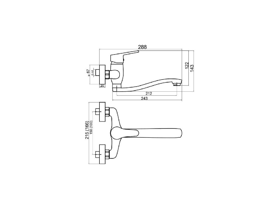 Novaservis Dřezová/umyvadlová baterie Titania Iris 150 mm, chrom, nástěnná,  94470,0