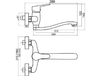 Novaservis –  Novaservis Dřezová/umyvadlová baterie Titania Iris 150 mm, chrom, nástěnná,  94470,0