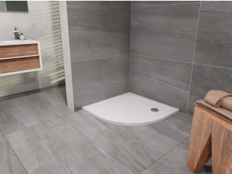 Sprchové vaničky –  Lansanit Sprchová vanička EX 1000 x 1000 mm, bílá, čtvrtkruh,  LANEX100K