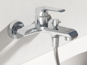 Ravak FL 022.20BLM.+S Vanová nástěnná baterie se sprchovým setem, černá matná