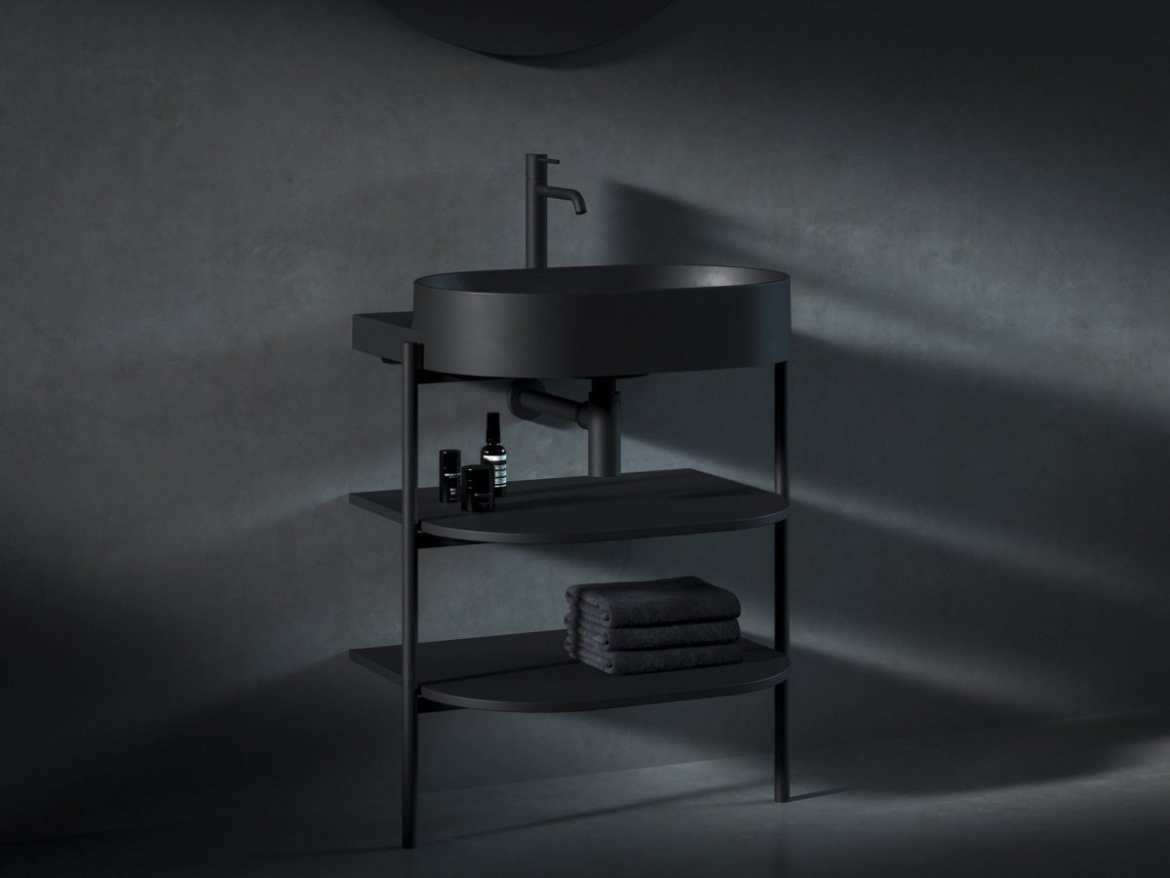 Ravak Umyvadlo Yard 60, s otvorem pro baterii, bez přepadu, Grey Green