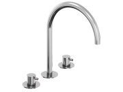 Ravak ES 018.60GLB Umyvadlová stojánková 3-otvorová baterie 270 mm bez výpusti, zlato kartáčované