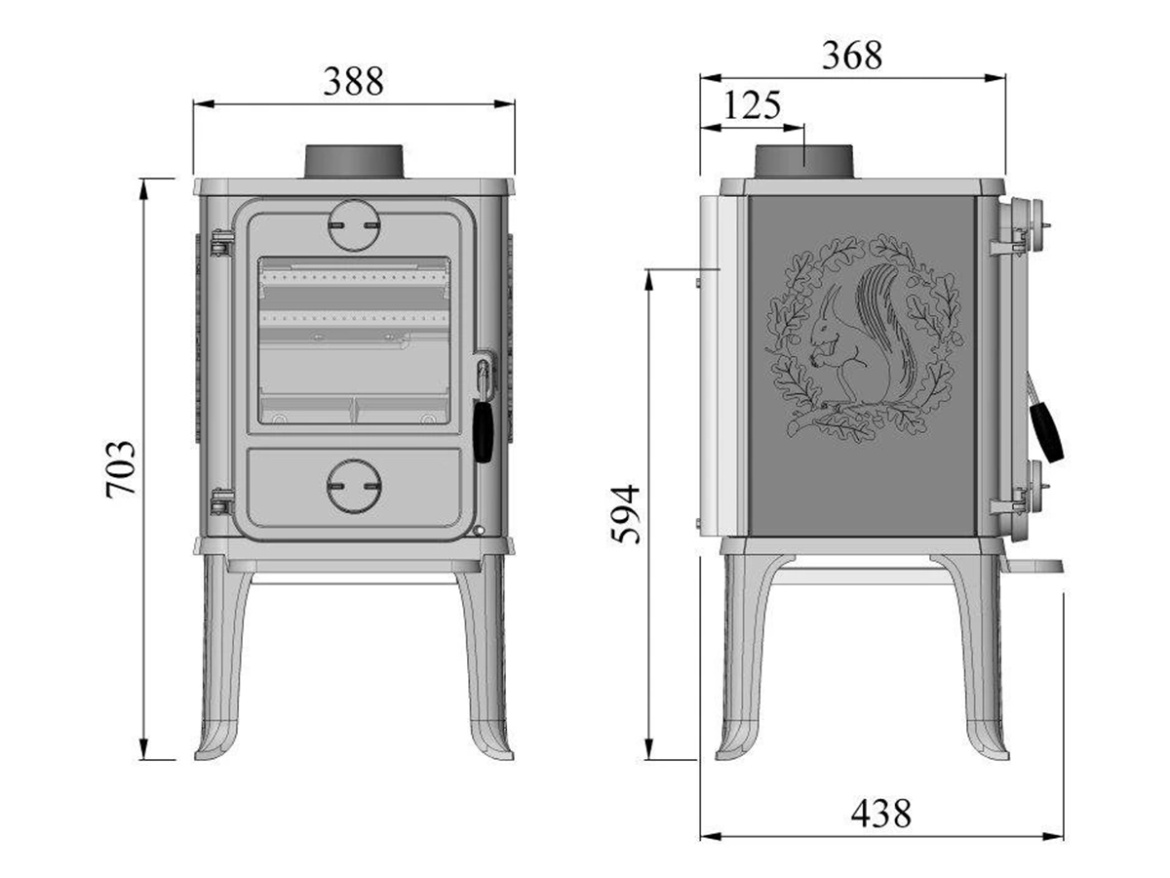 Liatinové krbové kachle Morsø 1412 5,3 kW