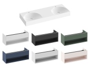 Ravak Dvojumývadlo Lite 120, s otvory pre baterie, bez prepadu