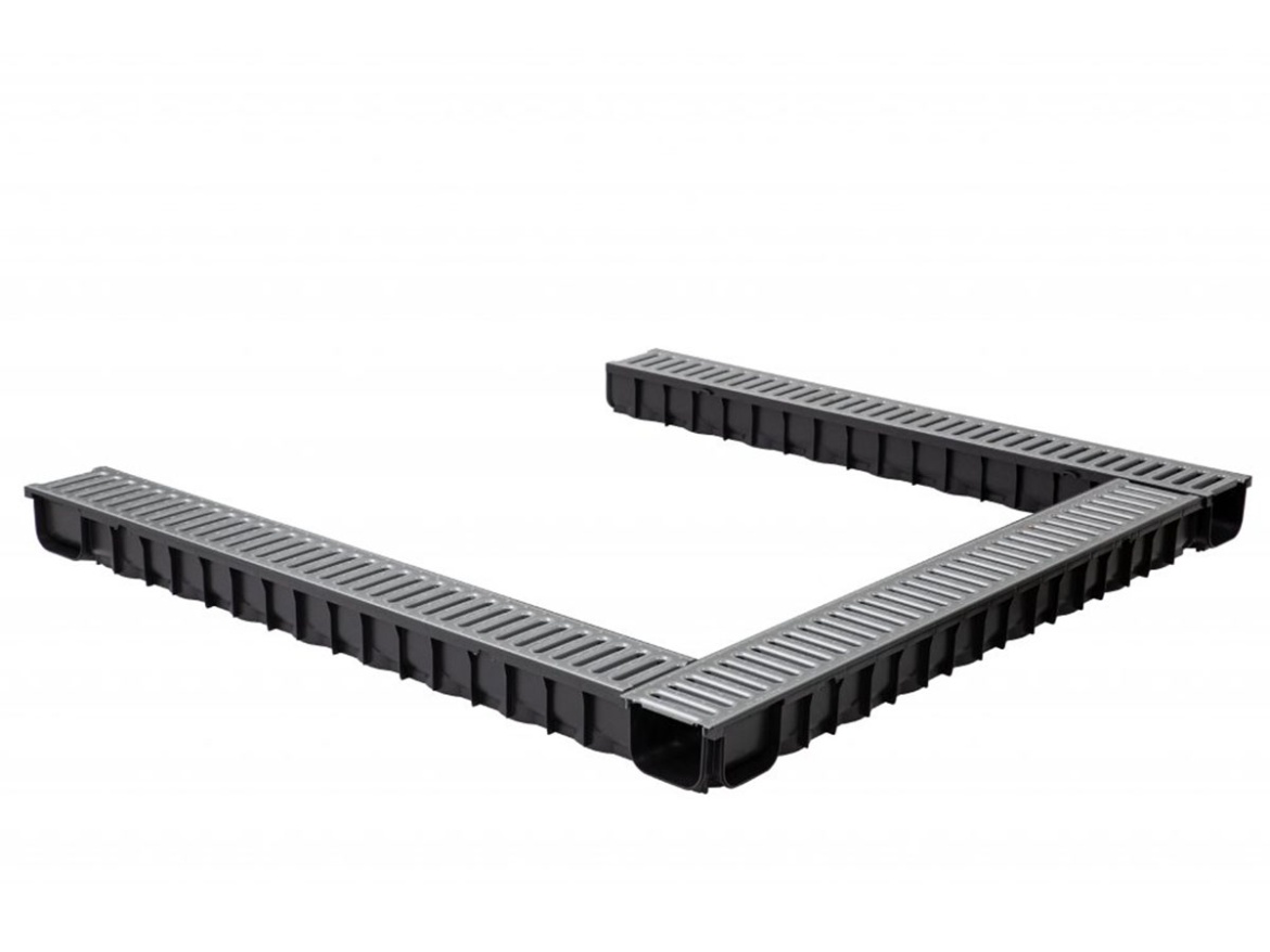 Plastový žľab s pozinkovanou mrežou Gutta A15 set