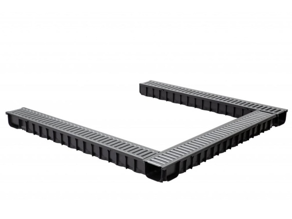 Plastový žlab s pozinkovanou mříží Gutta A15 set