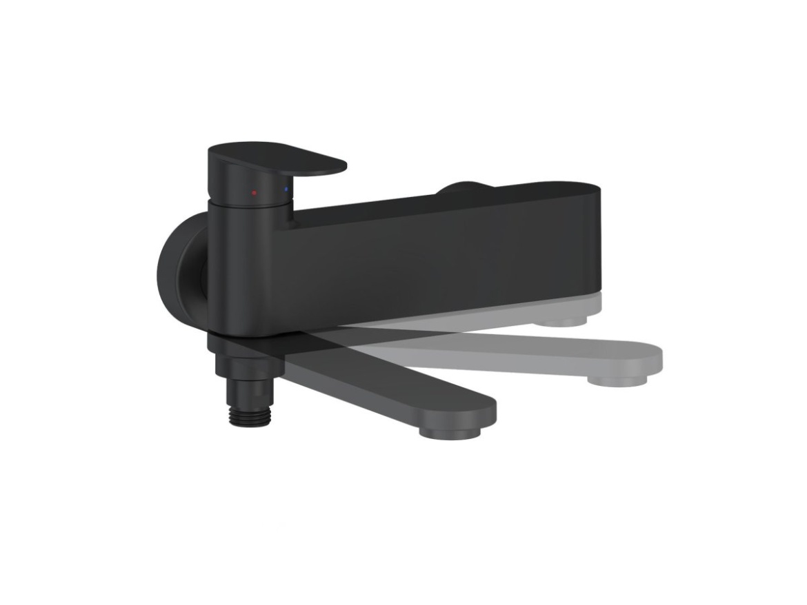 Ravak CR II 022.20BL Vaňová nástenná batéria bez sprchového setu, čierna